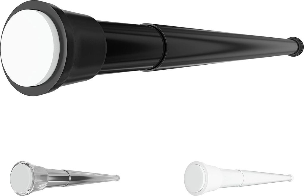 Teleskopische Duschvorhangstange 55-90 cm - Schwarz, Ohne Bohren