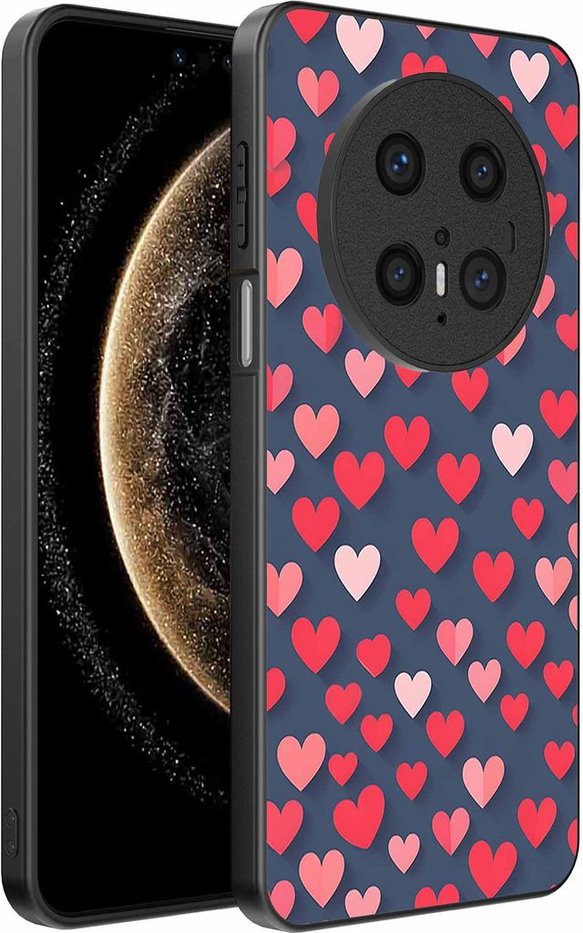 Geeignet für Huawei Mate 70 Pro / 70 Pro Plus Telefon Fall mit rosa und roten Herzen drucken - TPU Backcover Fall mit rosa und roten Herzen Design...