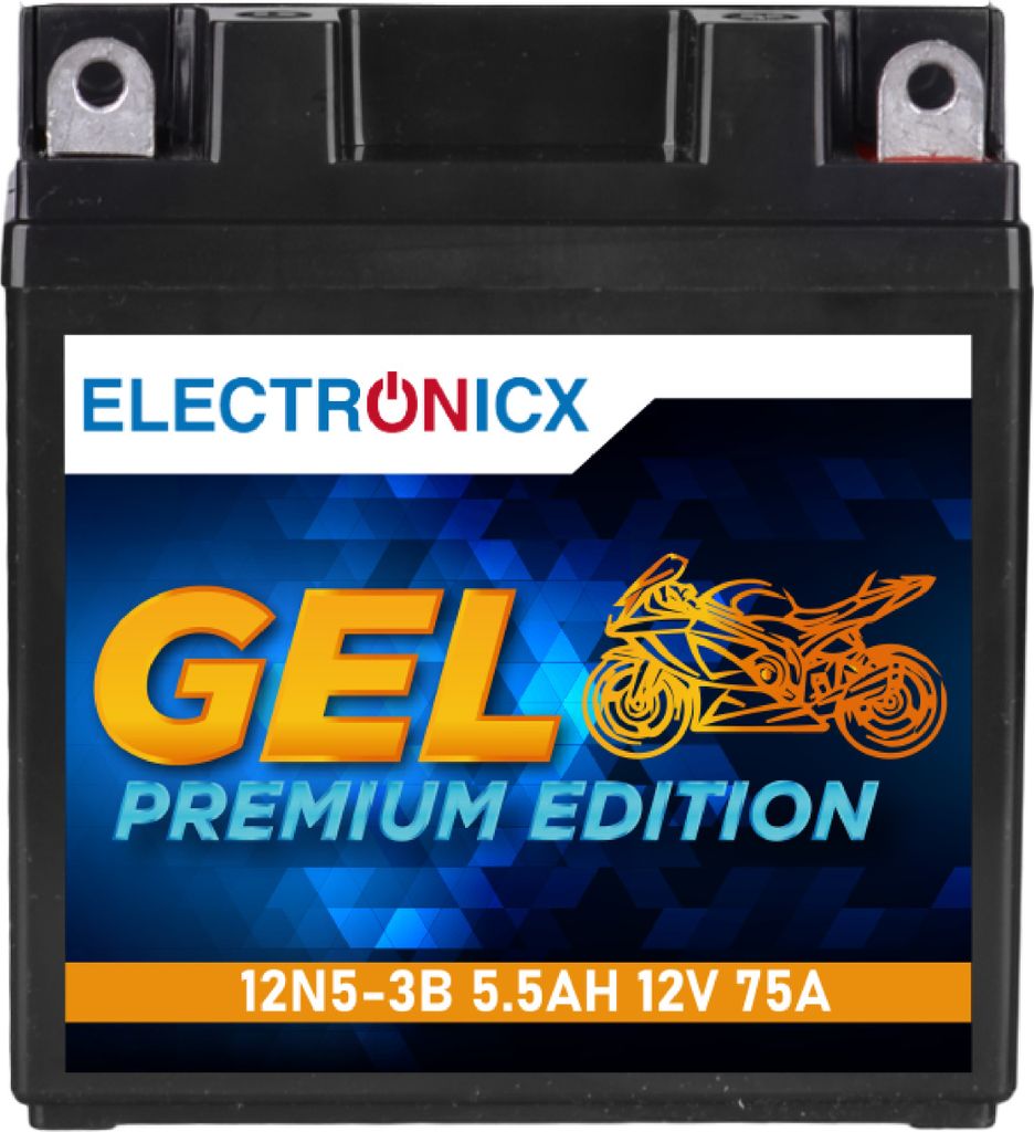 Batteria elettronica YB5L-B GEL per moto 12 V, 5,5 Ah, 75 Immagine del prodotto 