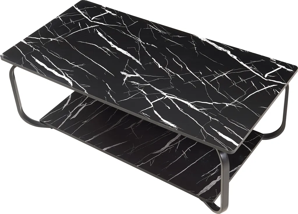 Table basse aspect marbre noir Kolta : design minimaliste et chic - 5