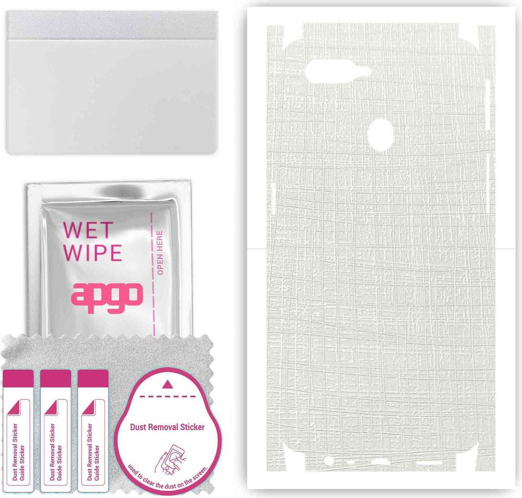 apgo Rückseite + Seiten Schutzfolie, Skin, kompatibel mit Oppo A7, Hinten Displayschutzfolie aus Vinylfolie, kratzfest, einfache Montage - Weißer...
