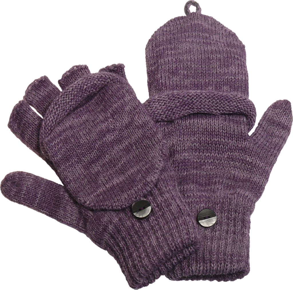 Halbfinger Handschuh mit Klappe melange Farben Produktbild 
