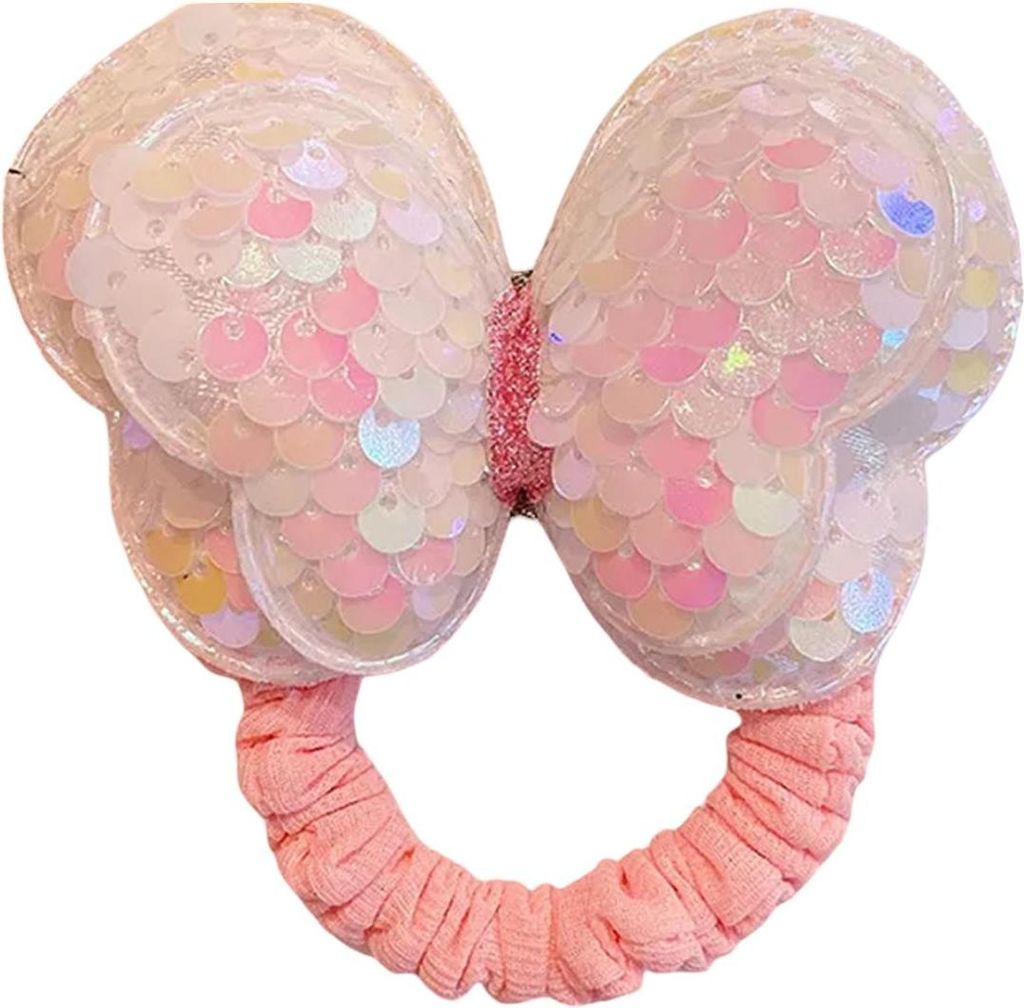 Glitzernder Haargummi Shinyboo in Weiß/Rosa für kleine Mädchen KP38254