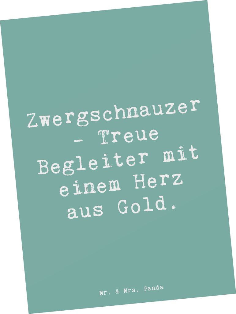 Mr. & Mrs. Panda Postkarte Spruch Zwergschnauzer Herz - Meeresbrise - Geschenk, Grußkarte, Postkarten, freundliches Wesen, Charme, Hunderassen, Fr...