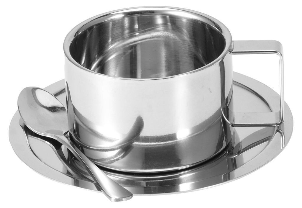 3 pièces/set 304 acier inoxydable tasse à café double paroi Image du produit 