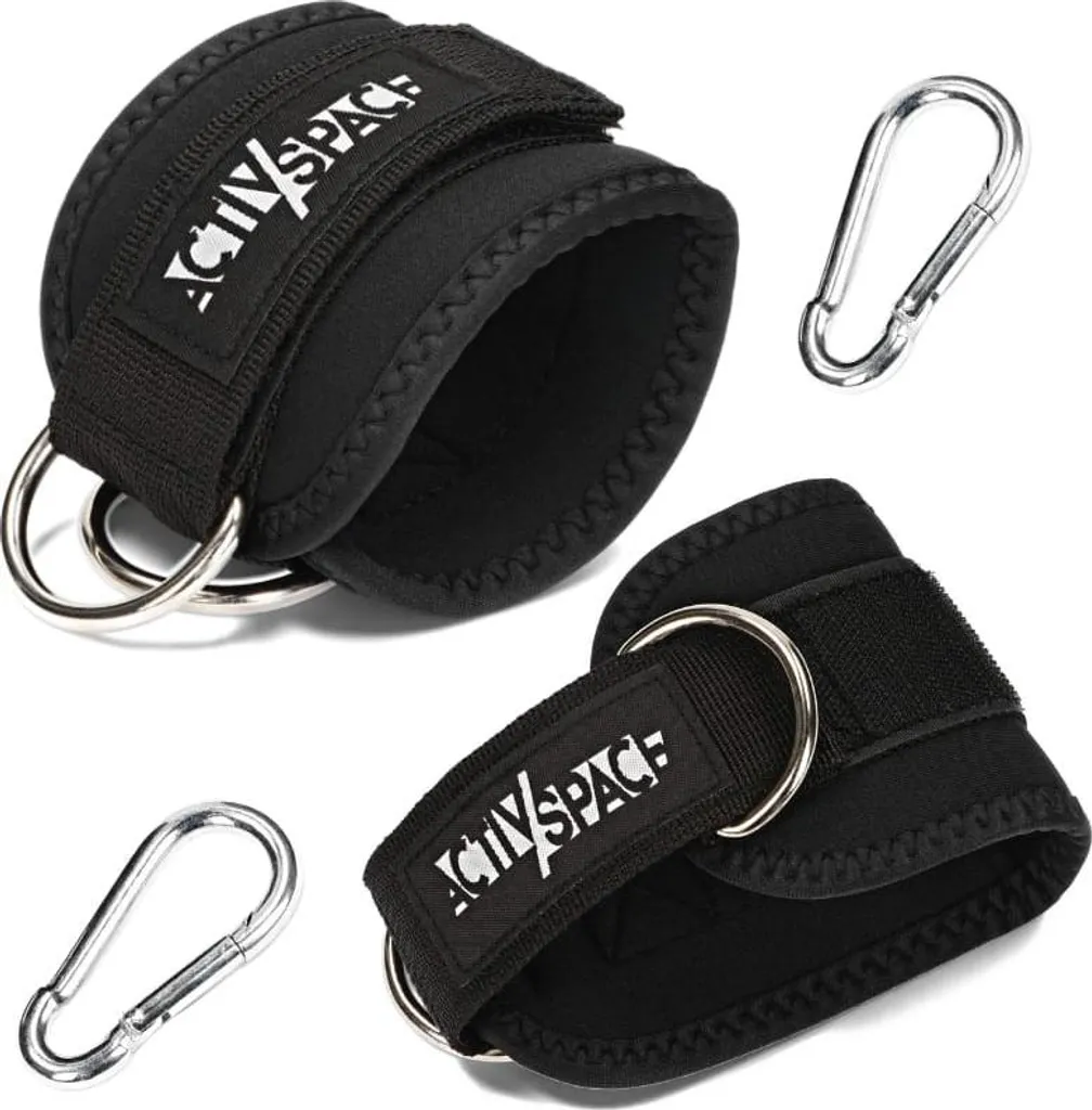 Supports de cheville en néoprène avec anneaux en acier pour musculation