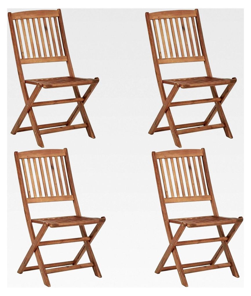 Klappbare Gartenstühle 4 Stück aus Akazienholz