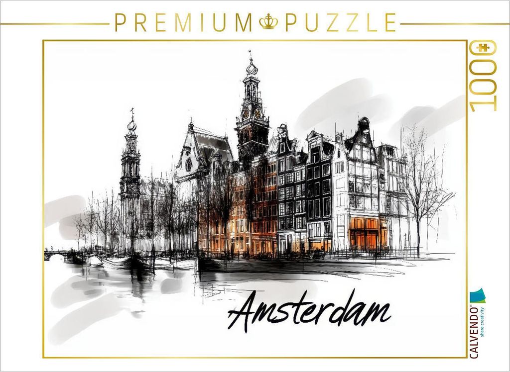 CALVENDO Puzzle Amsterdam | 1000 Teile Lege-Größe 64x48cm Foto-Puzzle für glückliche Stunden