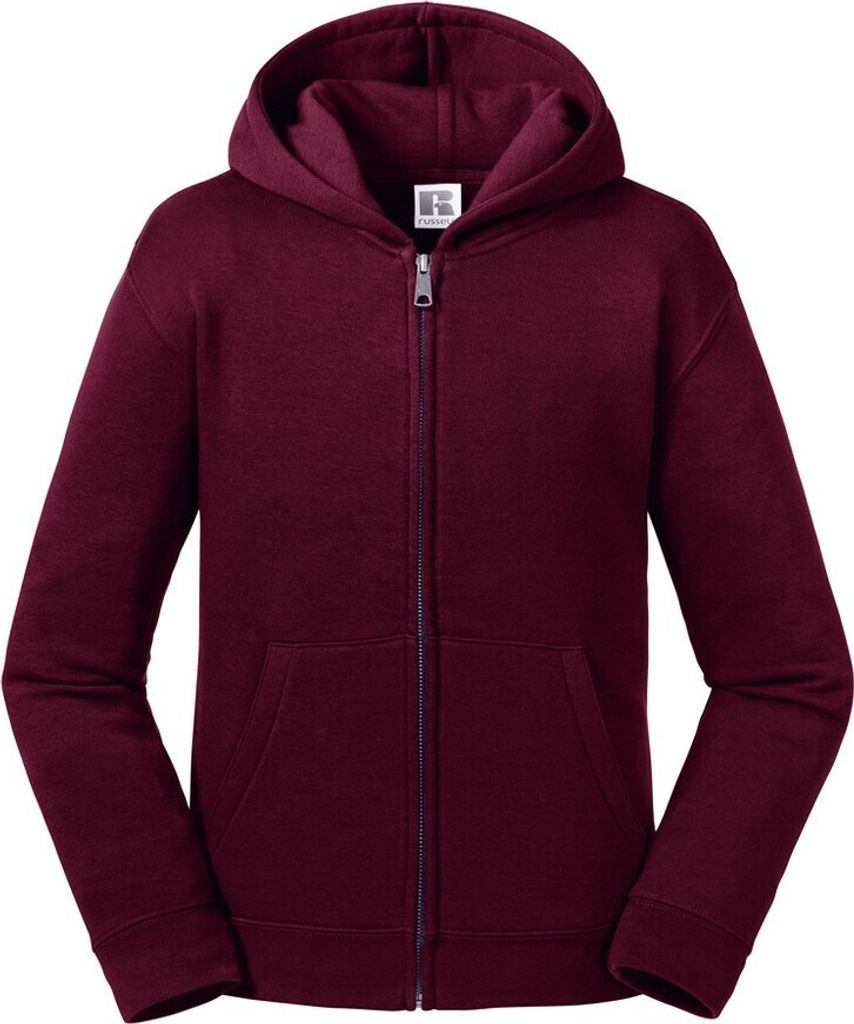 Russell Kinder Authentic Zip Kapuzenjacke PC4024 (7-8 Jahre (128)) (Burgunder)