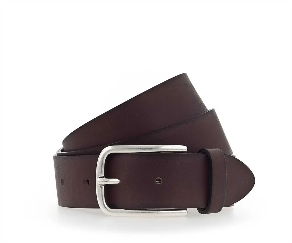 Cintura da uomo in pelle marrone per jeans, larghezza 3,8 cm