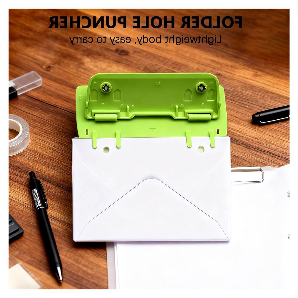 4 Stück Mini Taschenlocher aus Kunststoff, Flachlocher für Akten, Locher für Etikettenbindung, geeignet für Schule, Büro und Zuhause