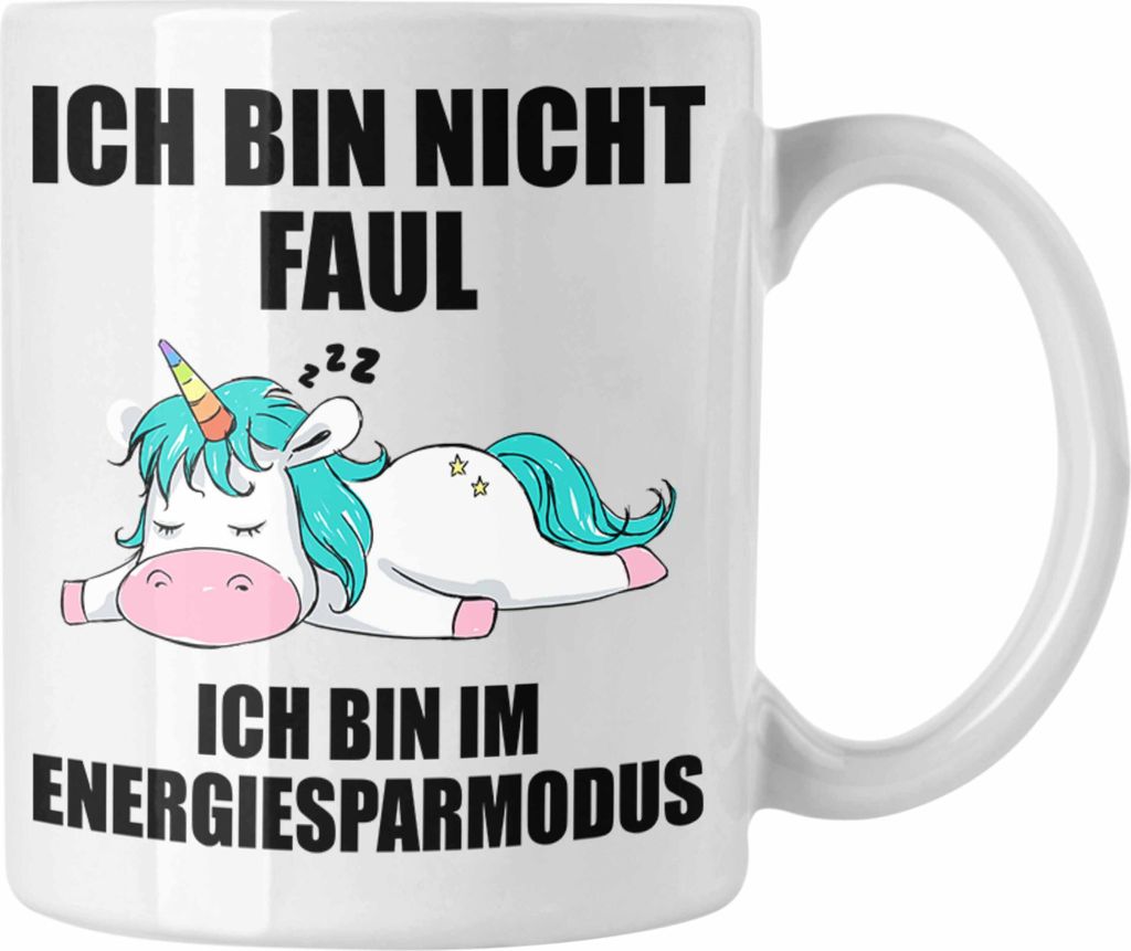 Trendation - Faule Kollegin Geschenk Arbeitskollege Lustige Tasse mit Sprüchen (Weiß)