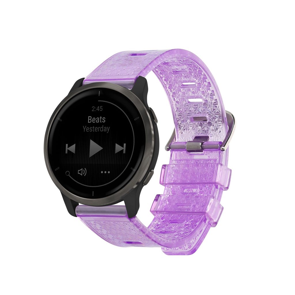 kwmobile Armband kompatibel mit Garmin 20mm vivomove sport / vivomove 3 / Venu 2 Plus / Sq 2 Band - Glitzer TPU Ersatzarmband für Fitness Tracker -