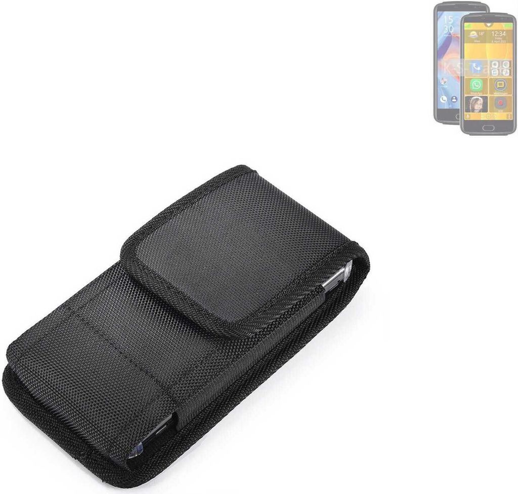 Holster Gürteltasche kompatibel mit Bea-fon M7 premium Holster Gürtel Tasche wasserabweisend Handy Hülle Schutz Hülle Outdoor schwarz K-S-Trade
