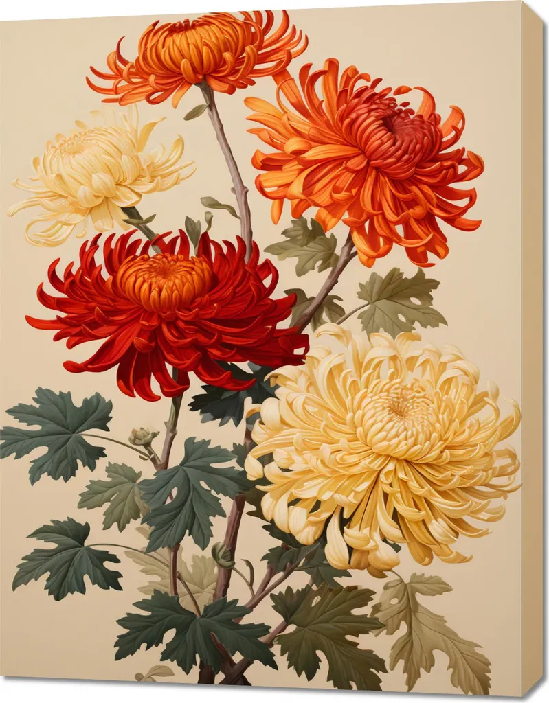 Quadro Crisantemi Danzanti 70x90: Emozioni su Tela per Casa