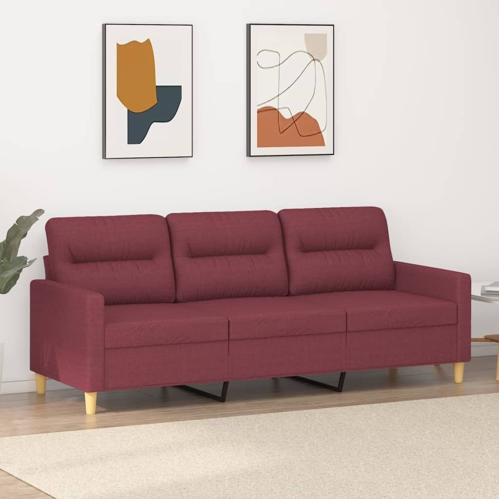 Cloris Designermöbel 3-Sitzer-Sofa Weinrot 180 cm Stoff 2024 Neu