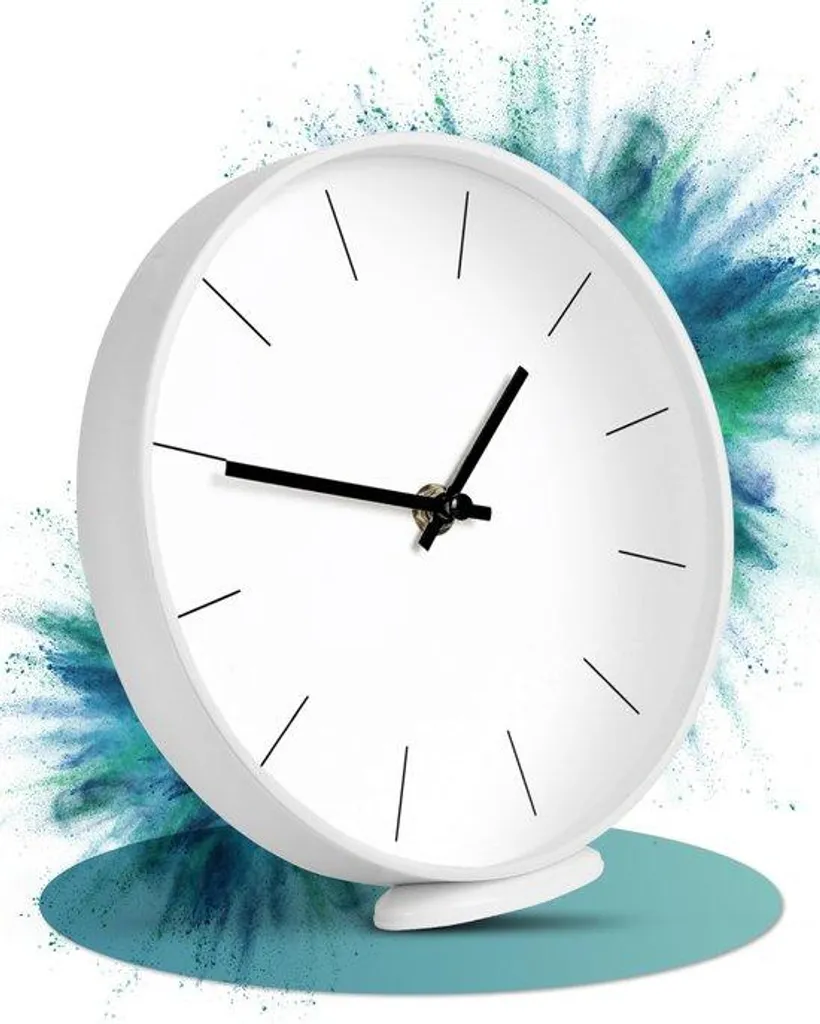 Horloge Murale Analogique Grise 30 cm - Pendule Ronde Style Scandinave
