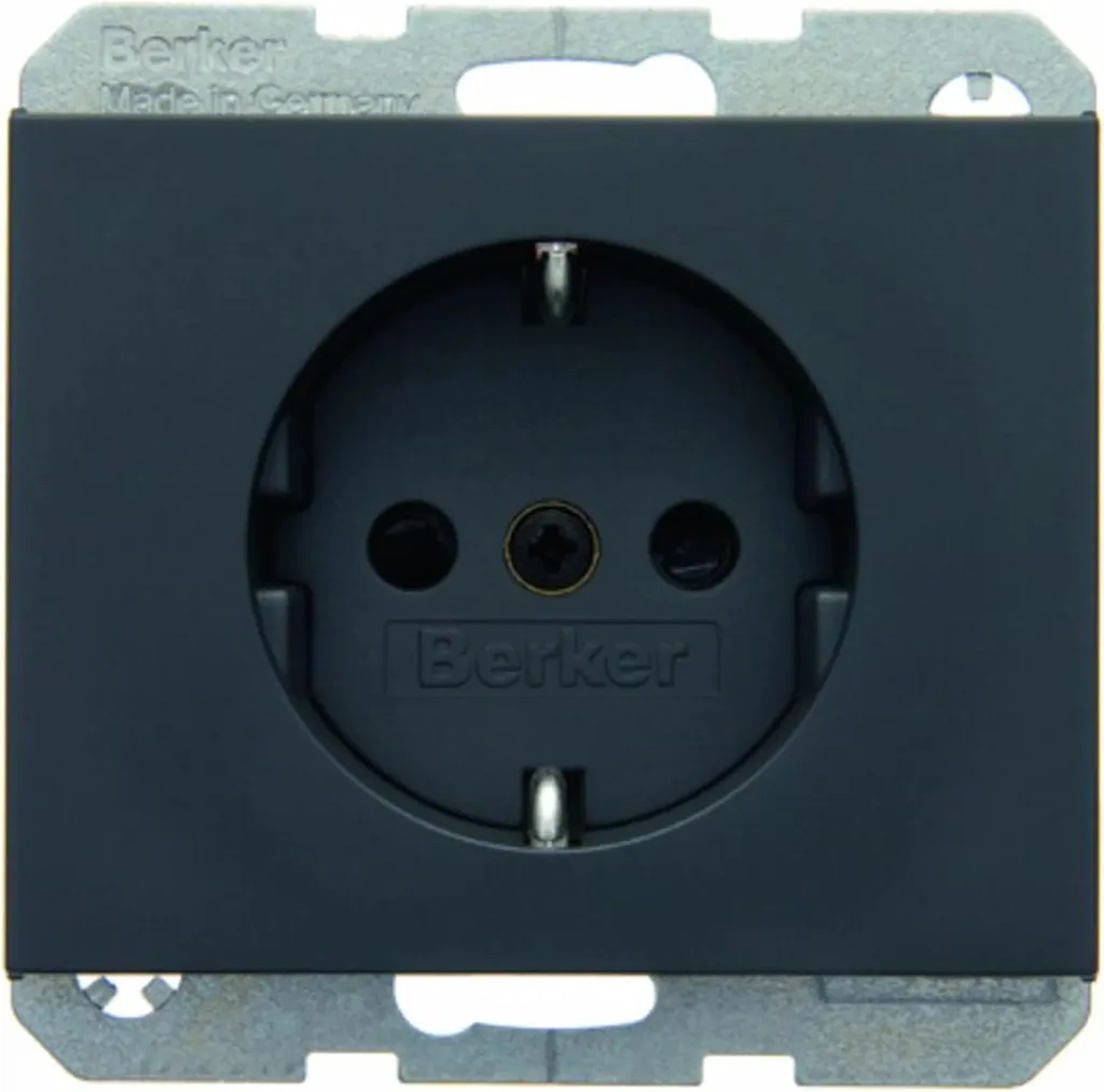 Prise de courant Schuko Berker K.1 anthracite mat - Réf 47357006