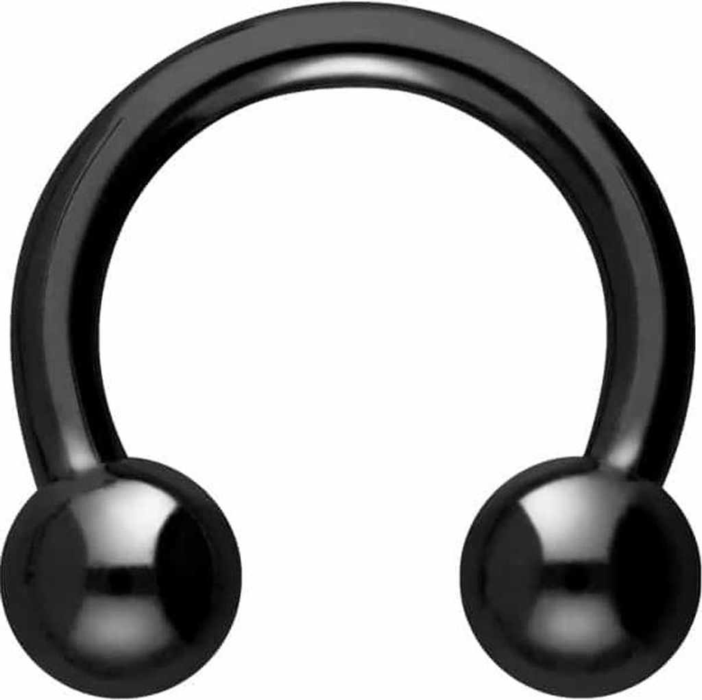 Ohrpiercing, Nasenpiercing, Septum Piercing Titan Hufeisenring Farbe: Schwarz + Kugelgröße: 3mm Innendurchmesser: 6mm + Stabstärke: 1,6mm