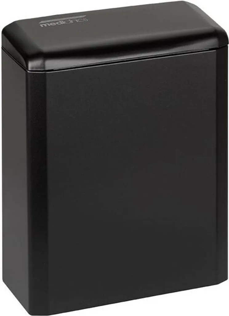 Petite poubelle 6L noire murale pour WC ou bureau en acier résistant