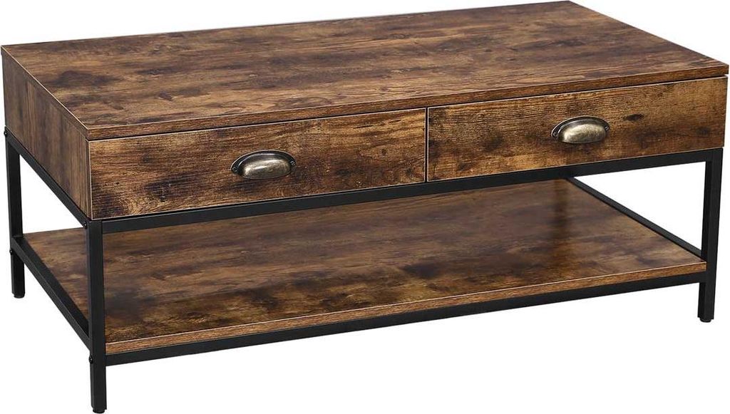 Sofatisch mit 2 Schubladen im Industrie-Look