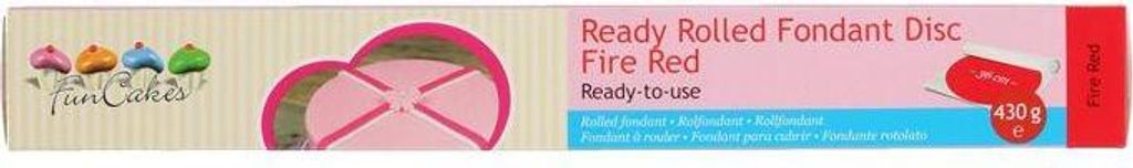 Funcakes Fertig Ausgerollte Fondantdecke Rot (Fire Red) Produktbild 