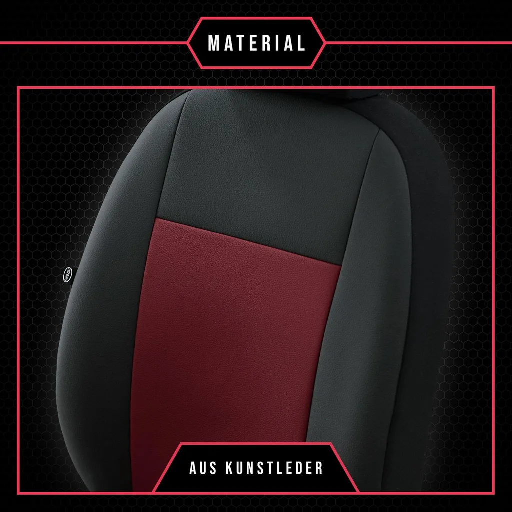 Coprisedili Auto Hyundai Elantra I Rosso Scuro - Set Completo Premium - 5