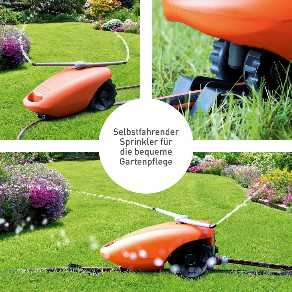 GARVIDA Arroseur autotracté orange avec interrupteur d'arrêt d'eau - 2