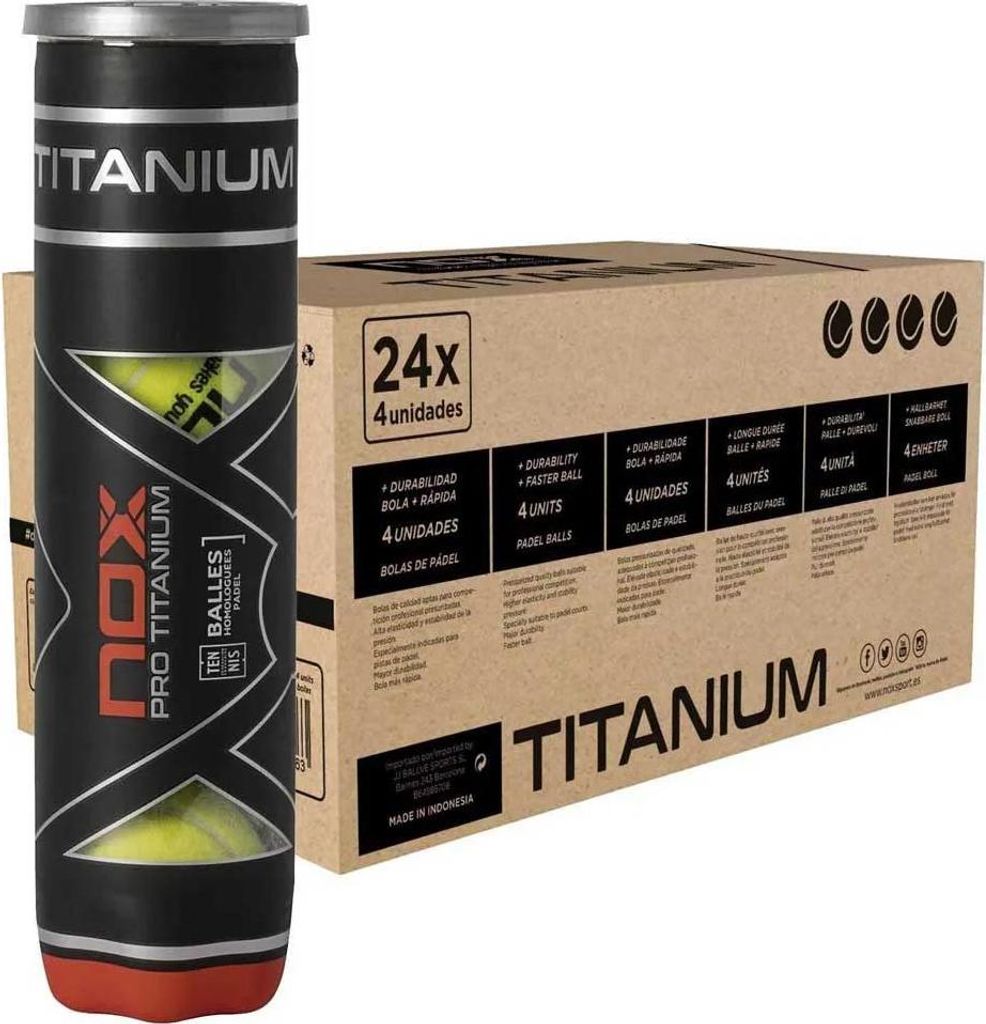 Nox Pro Titanium Padelballbox Gelb 24 x 4 Balls Gelb 24 x 4 Balls