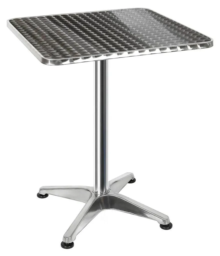 Table à manger pliable grise à roulettes avec tube central de 5,8cm