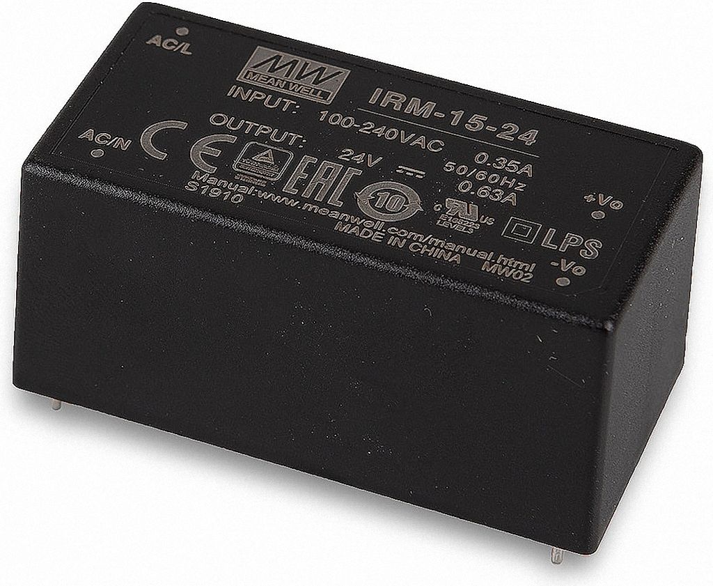 Mean Well IRM-15-24 Schaltnetzteil Modul 24V/DC/0-0,63A/ 15W