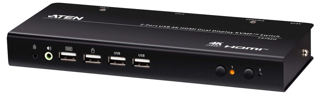ATEN CS742H: KVM-switch met 2 USB-poorten, 4K Productafbeelding 