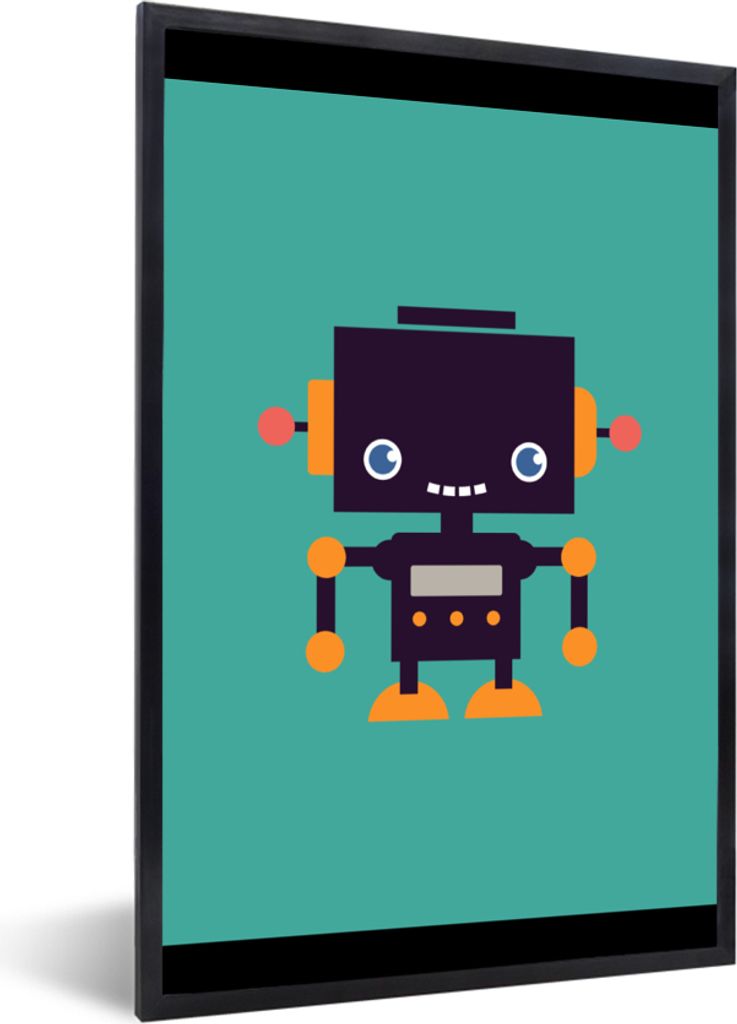 MuchoWow® Gerahmtes Poster Roboter - Gesicht - Antenne - Produktbild 