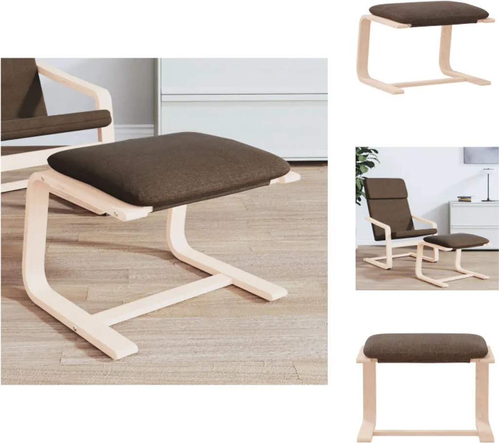 Sgabello Imbottito vidaXL Tessuto Marrone 51x41x40 cm | Arredo Moderno