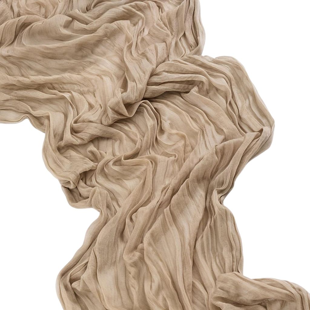 Tischläufer aus Käsetuch, knitteriger Boho-Tischläufer, 180 cm, 300 cm, 400 cm, rustikaler Landhausstil, für Hochzeit, Verlobung, Brautparty un...