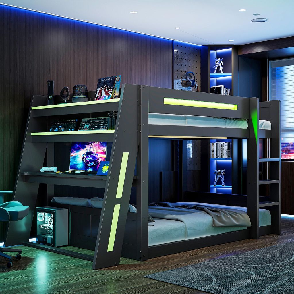 Merax Gaming Etagenbett 140x200 cm, Hochbett mit Produktbild 