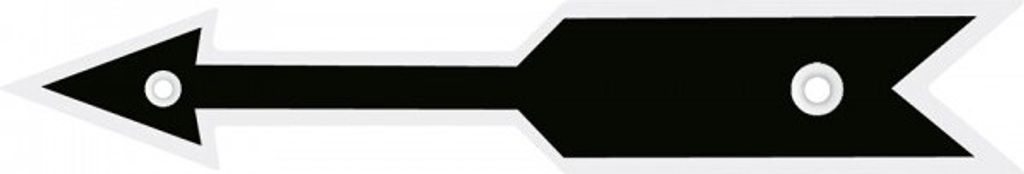 Dreifke Drehrichtungspfeil gerade, schwarz, Aluminium eloxiert, 60x10mm
