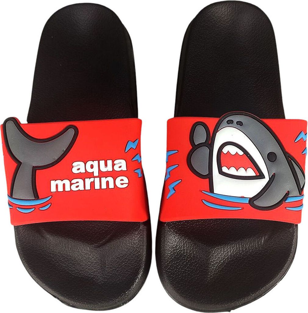 Badelatschen Kinder Badeschuhe Pantoletten Sport Slippers Shark Rot Gr.24