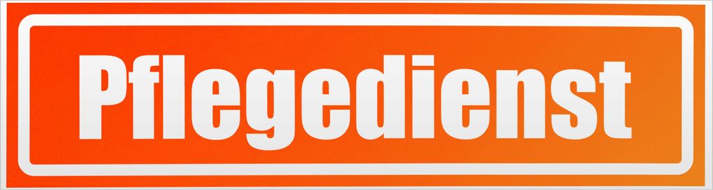 Kiwistar Pflegedienst invertiert Magnetschild Schild magnetisch - 45cm Neonorange - Magnetfolie für Auto PKW Kfz