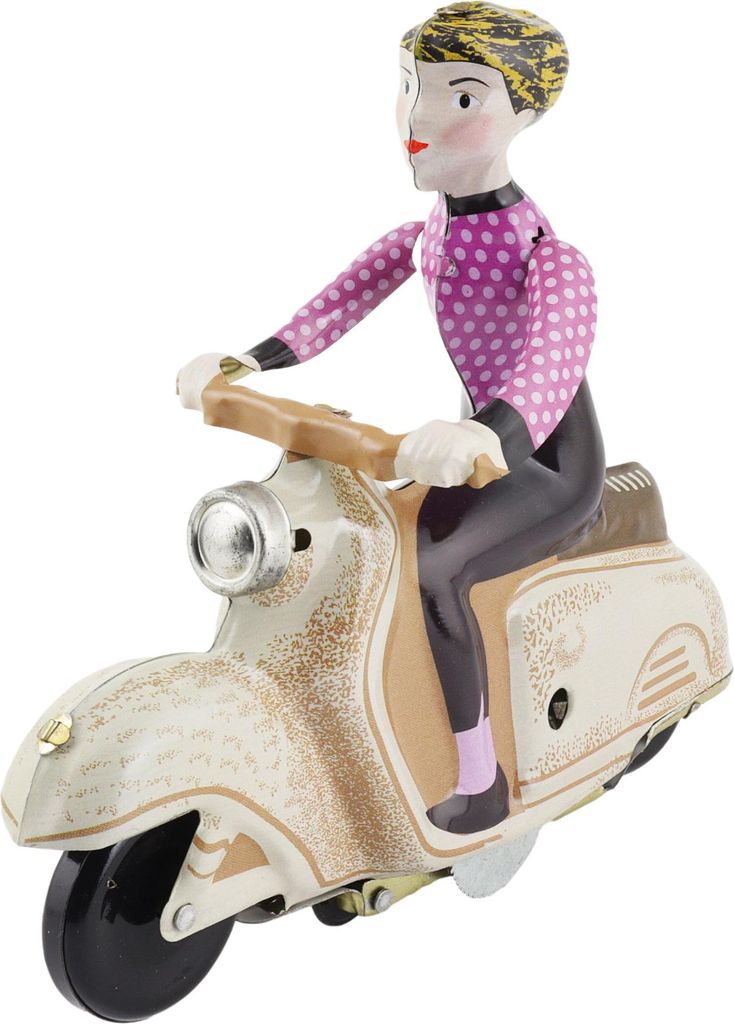 Blechspielzeug Scooter Girl rosa Mädchen auf Motorroller Roller