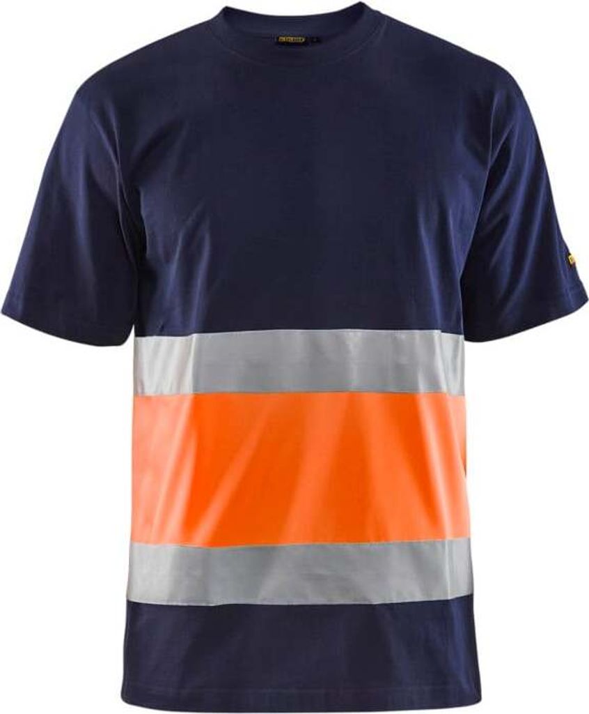 Blakläder High Vis T-Shirt 3387 1030 in div. Farben, Farbe:marineblau/hv orange, Größe:2XL