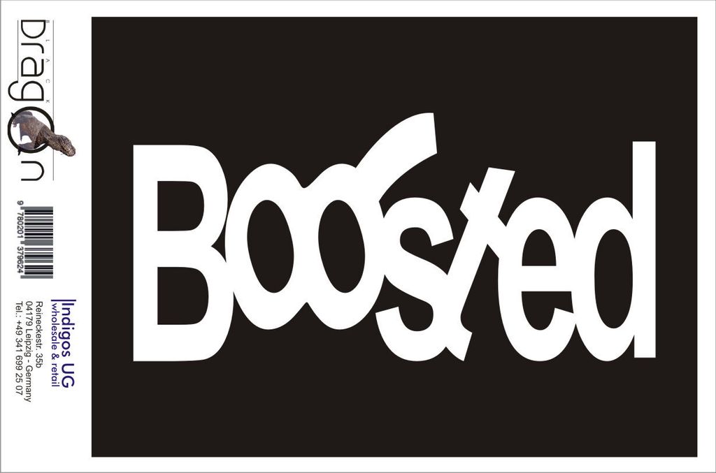 Aufkleber / Autoaufkleber - JDM / Die cut / Auto / OEM - Boosted - 210x100mm gold - Heckscheibe / Heckscheibenaufkleber