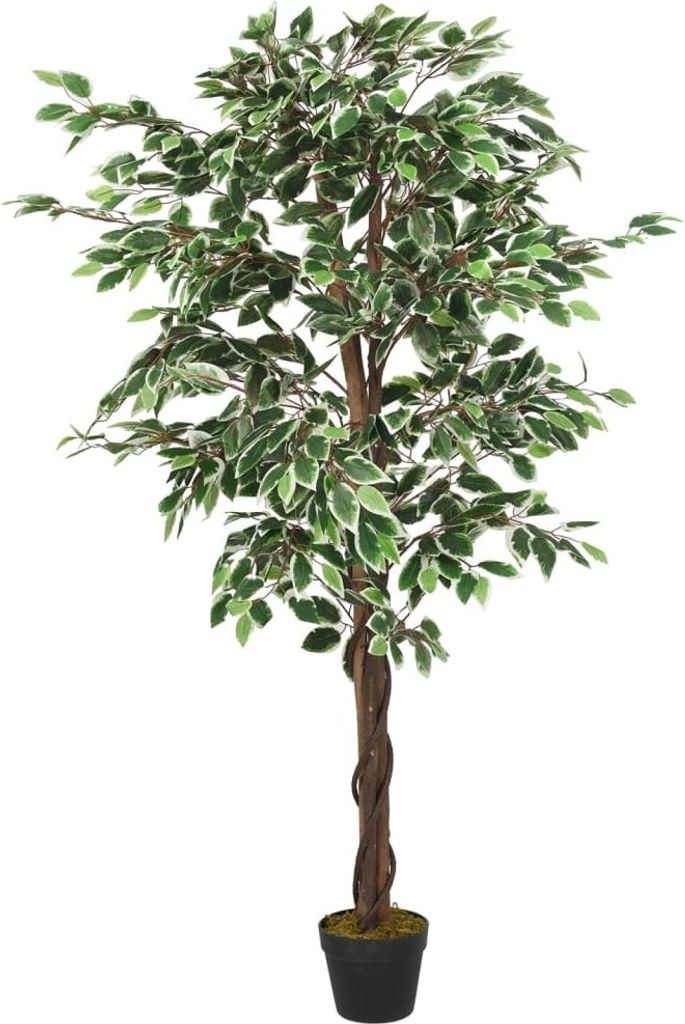vidaXL Albero di ficus artificiale 756 foglie 150 cm Verde Immagine del prodotto 