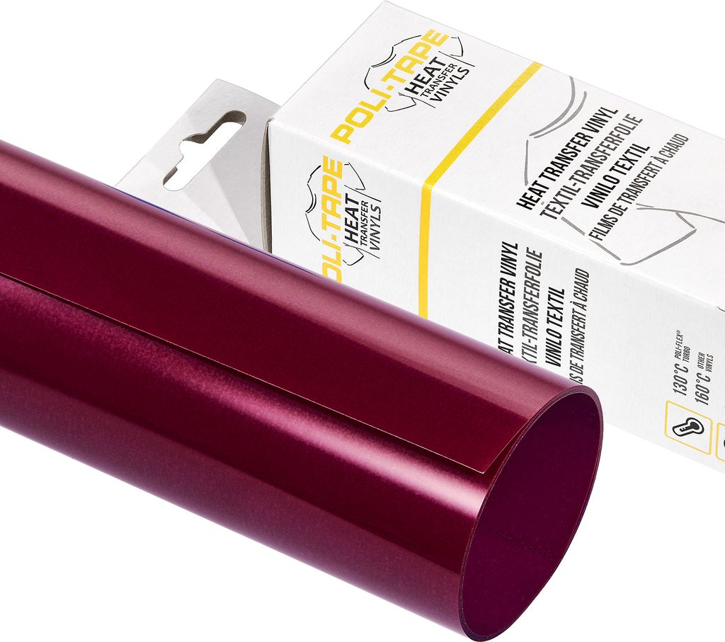 Poli-Tape Turbo, Hitzebeständige Vinylrolle, Geflocktes Wärmeübertragungsvinyl, Einfarbig, 60 °C, 500 mm, 2500 mm
