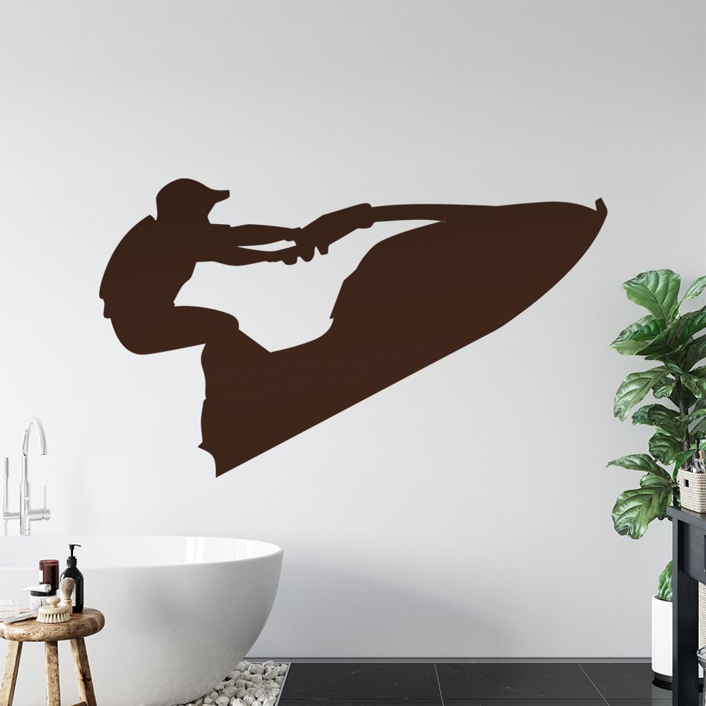Jet-Ski Jetboot Fahrer Figur Wandtattoo Wandaufkleber Wall Sticker - Dekoration, Küche, Wohnzimmer, Schlafzimmer, Badezimmer