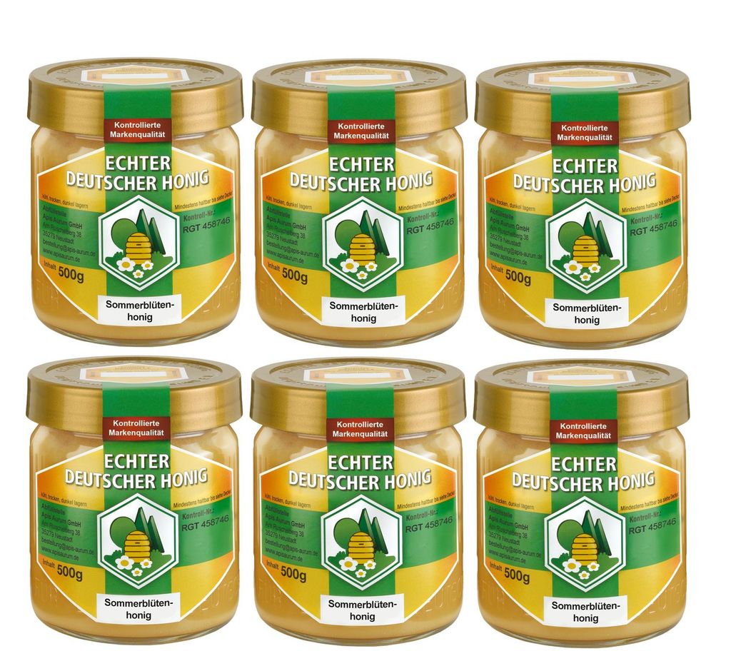Echter Deutscher Honig - Sommerblütenhonig 6x500g