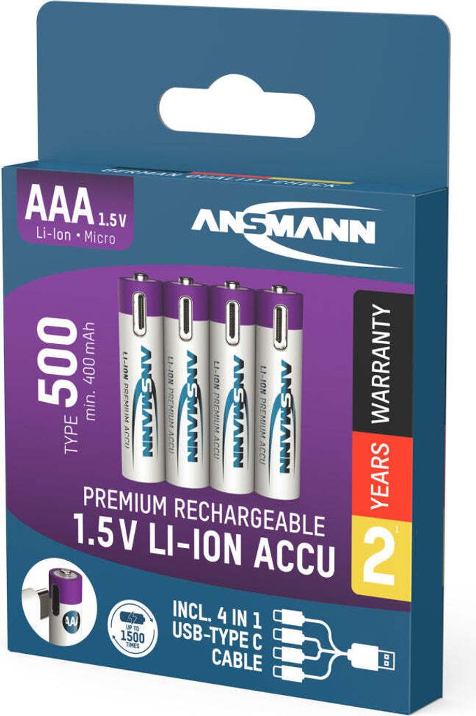 Ansmann 1311-0028, Nabíjateľná batéria, AAA, Lithium-ion Obrázok produktu 