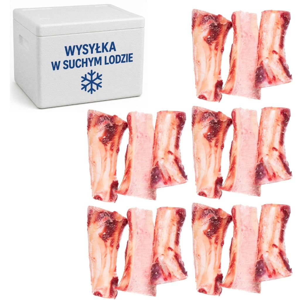 Längs geschnittene, tiefgefrorene Rinderknochen, 1 kg x 5 – Produktbild 