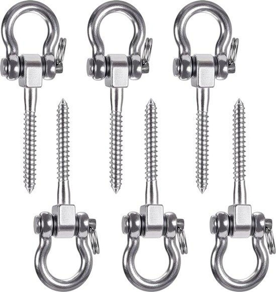 Set aus zwei starken Haken Geeignet für 180-Grad-Schaukel, rostfreier Schraubenhalter, Geeignet für Spielplatz, Yoga, Hängematte, Seil, Sandbeut...