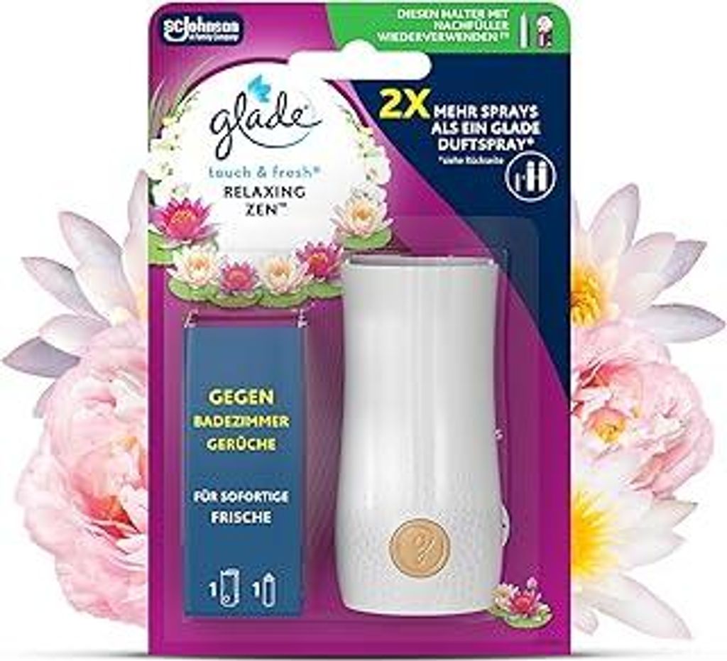 Glade Touch & Fresh (Brise One Touch) Minispray, Raumduft, Halter inkl. 1 Nachfüller, Relaxing Zen, 10 ml